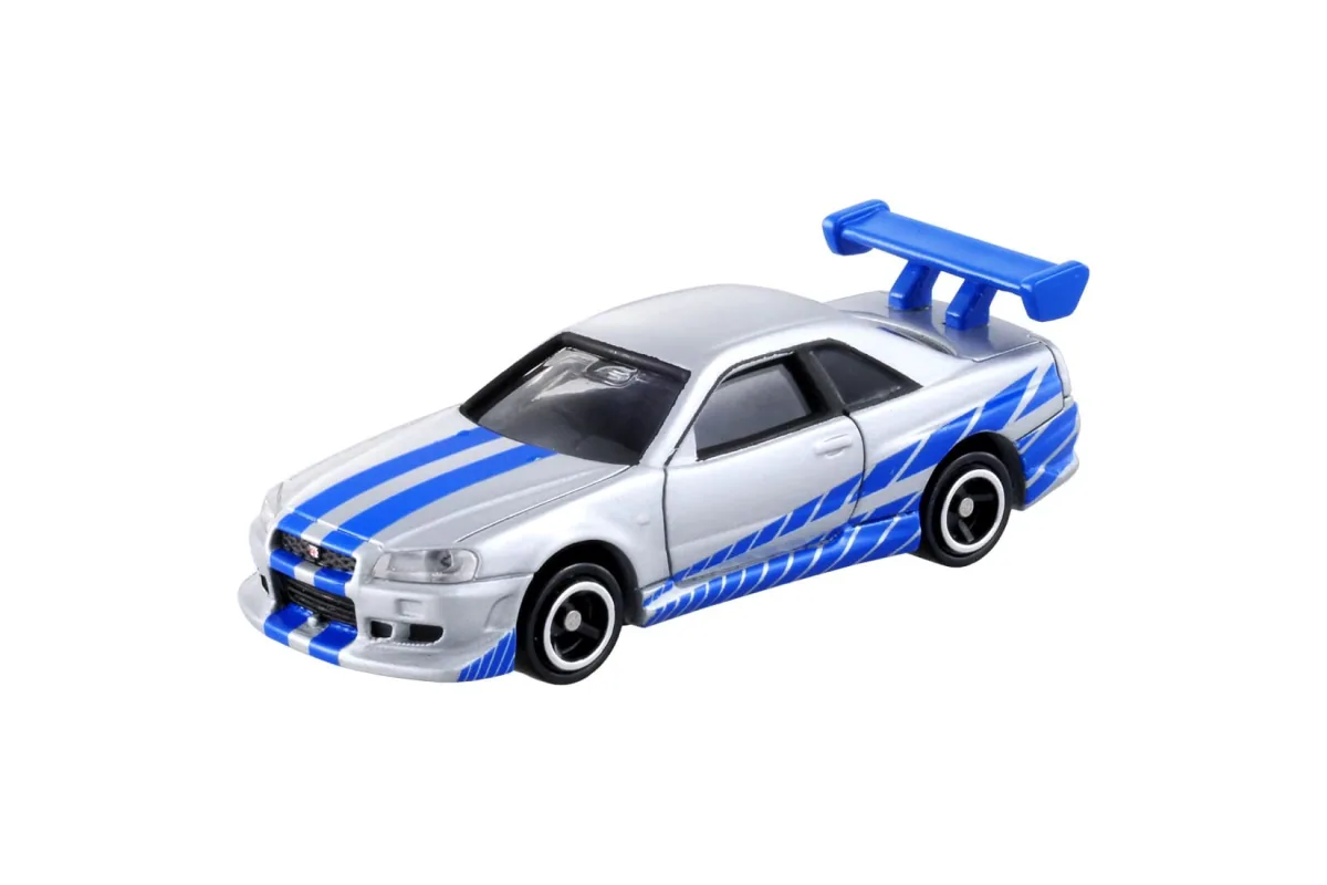 Tomica No. 150 Nissan Fast & Furious BNR34 Skyline GT-R / 速度与激情 BNR34 Skyline GT-R die-cast model — official product photo of the toy car