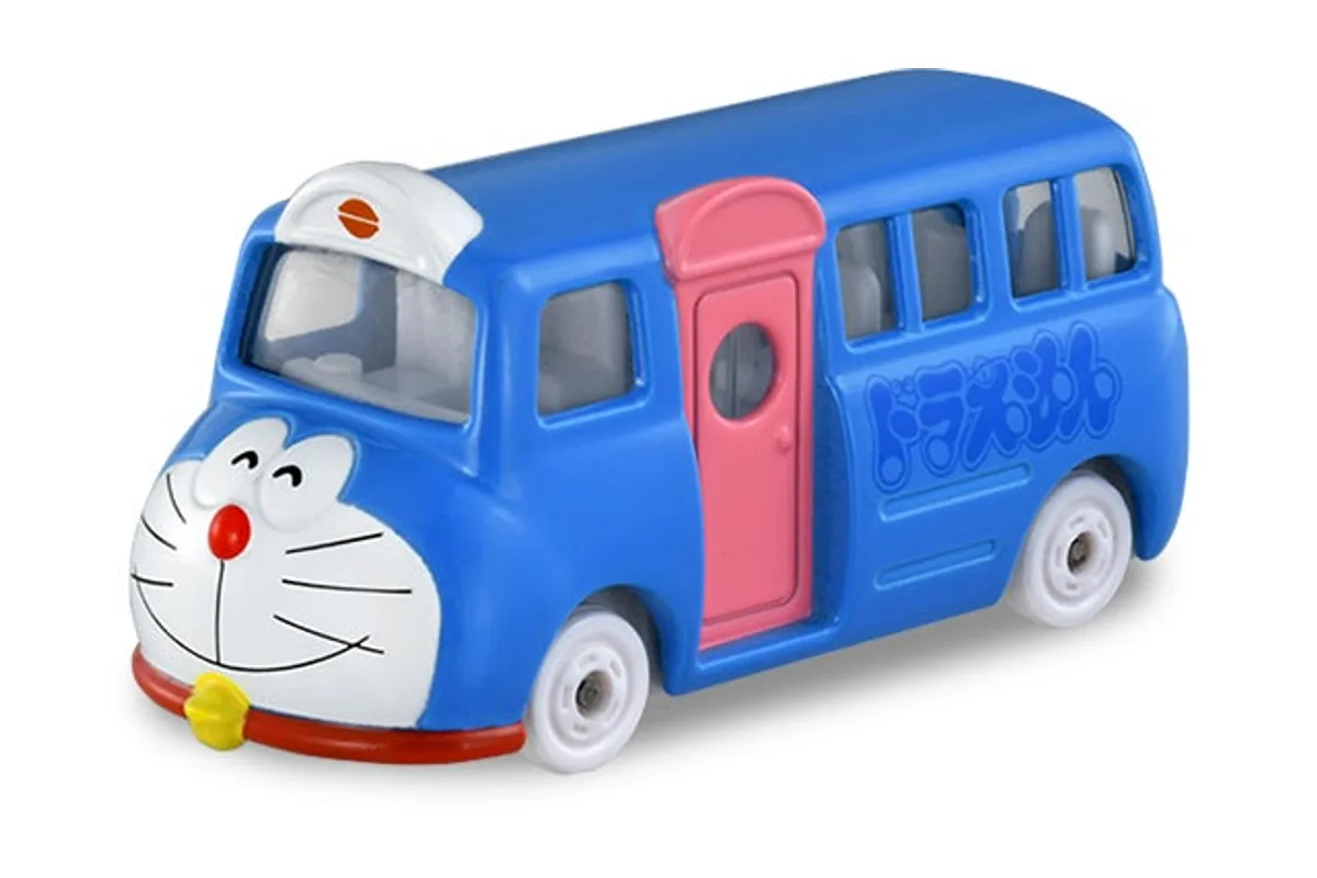 Tomica No. 158 Doraemon Wrapping Bus Tomica No. 158 Doraemon Wrapping Bus / 哆啦A梦 彩绘巴士 die-cast model — official product photo of the toy car