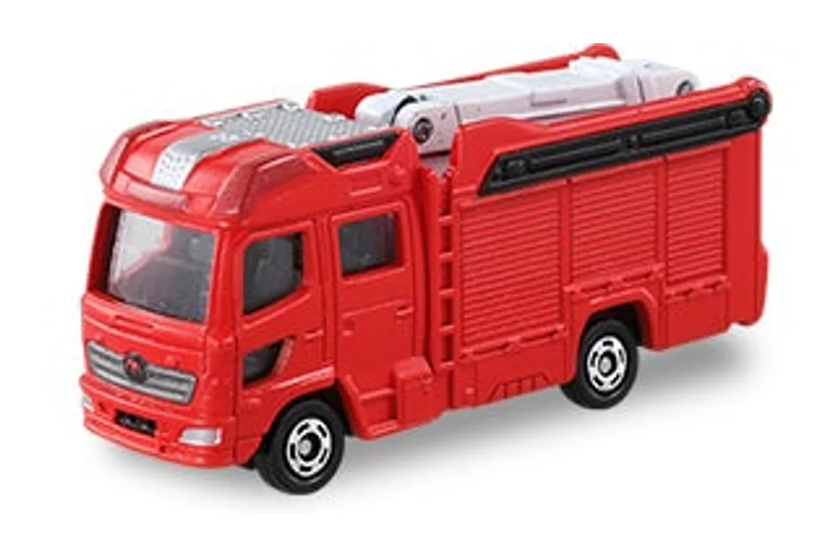 Tomica No. 119 Morita MVF 13m Boom Fire Pump Truck Tomica No. 119 Morita MVF 13m Boom Fire Pump Truck — photo of the real vehicle this casting is based on