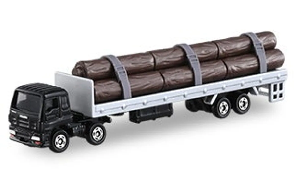 Tomica No. 125 Isuzu Giga Wood Transporter / 五十铃 Giga 木材运输车 die-cast model — official product photo of the toy car