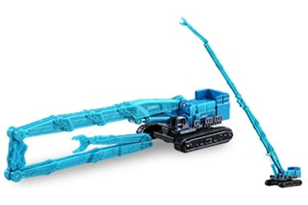 Tomica No. 130 Kobelco Construction Machinery Building Demolition Machine SK3500D / 神钢建筑拆卸专用机 die-cast model — official product photo of the toy car