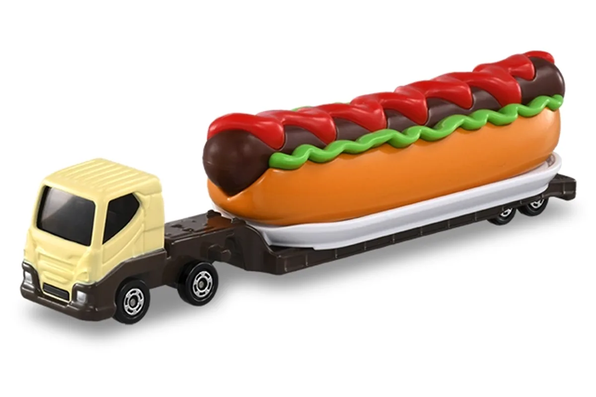 Tomica No. 146 Hot Dog Car / 热狗车 die-cast model — official product photo of the toy car