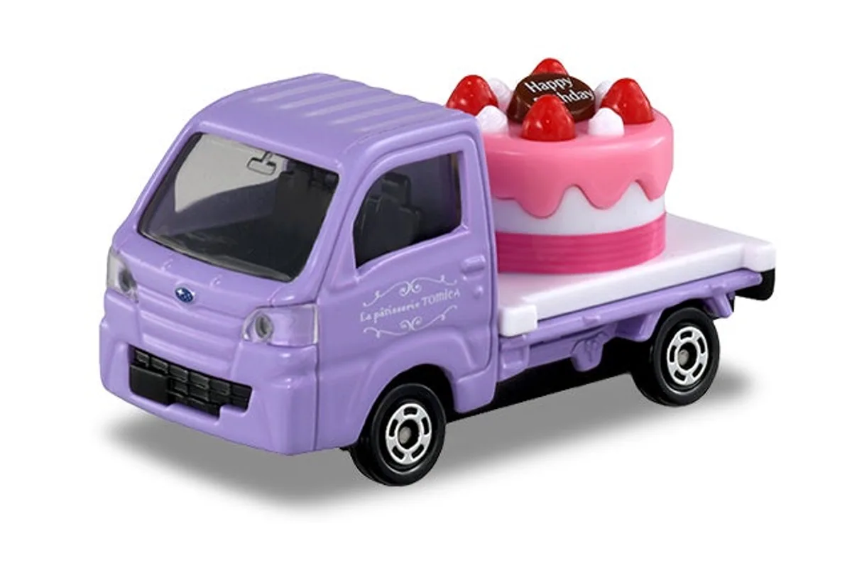 Tomica No. 27 Subaru Sambar Cake Car Tomica No. 27 Subaru Sambar Cake Car — photo of the real vehicle this casting is based on