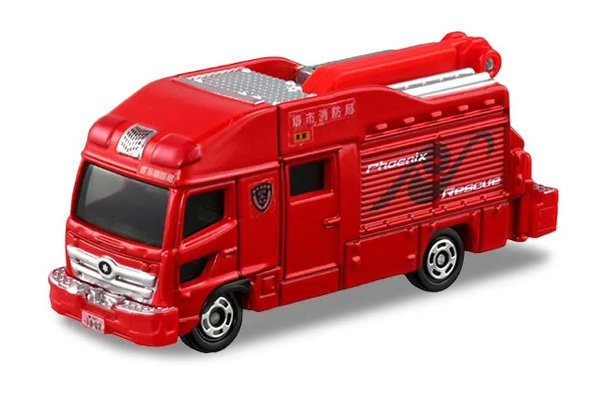 Tomica No. 32 Sakai City Fire Bureau Rescue Work Vehicle Tomica No. 32 Sakai City Fire Bureau Rescue Work Vehicle — photo of the real vehicle this casting is based on