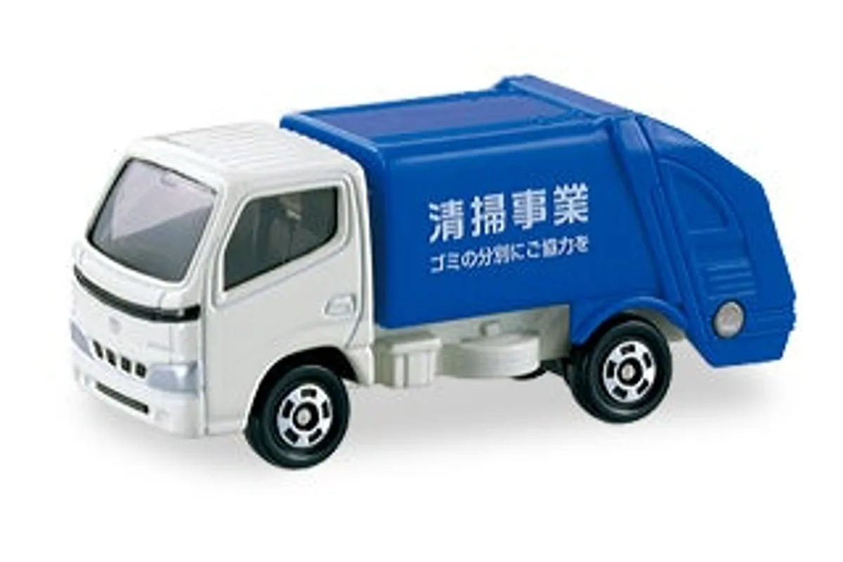 Tomica No. 45 Toyota Dyna Refuse Truck Tomica No. 45 Toyota Dyna Refuse Truck — photo of the real vehicle this casting is based on