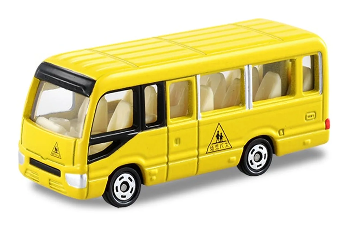 Tomica No. 49 Toyota Coaster Kindergarten Bus Tomica No. 49 Toyota Coaster Kindergarten Bus — photo of the real vehicle this casting is based on