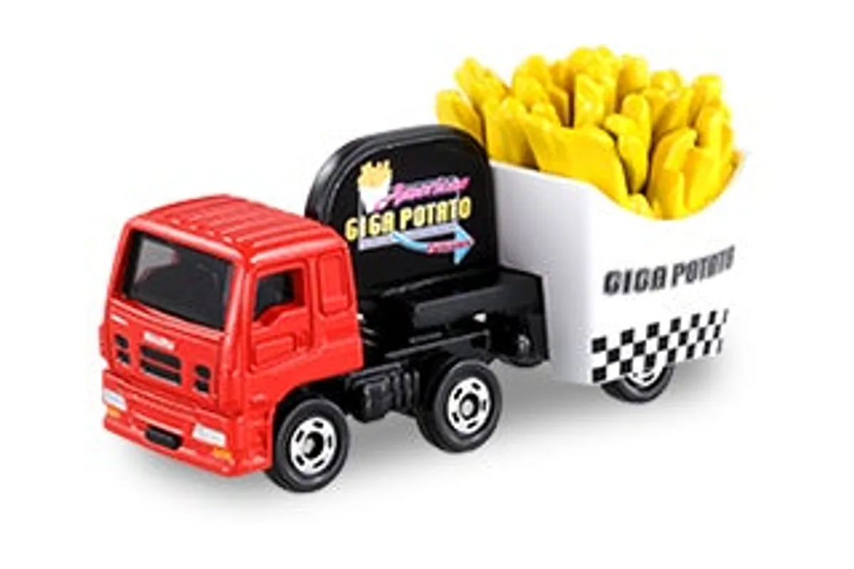 Tomica No. 55 Isuzu Giga Fried Potato Car Tomica No. 55 Isuzu Giga Fried Potato Car — photo of the real vehicle this casting is based on