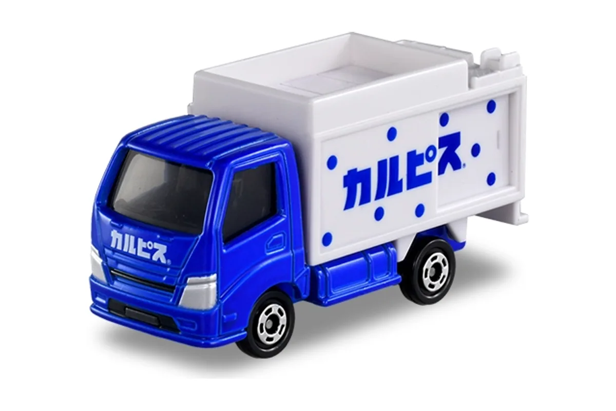 Tomica No. 84 Calpis® Bottle Car / 可尔必思 瓶型车 die-cast model — official product photo of the toy car