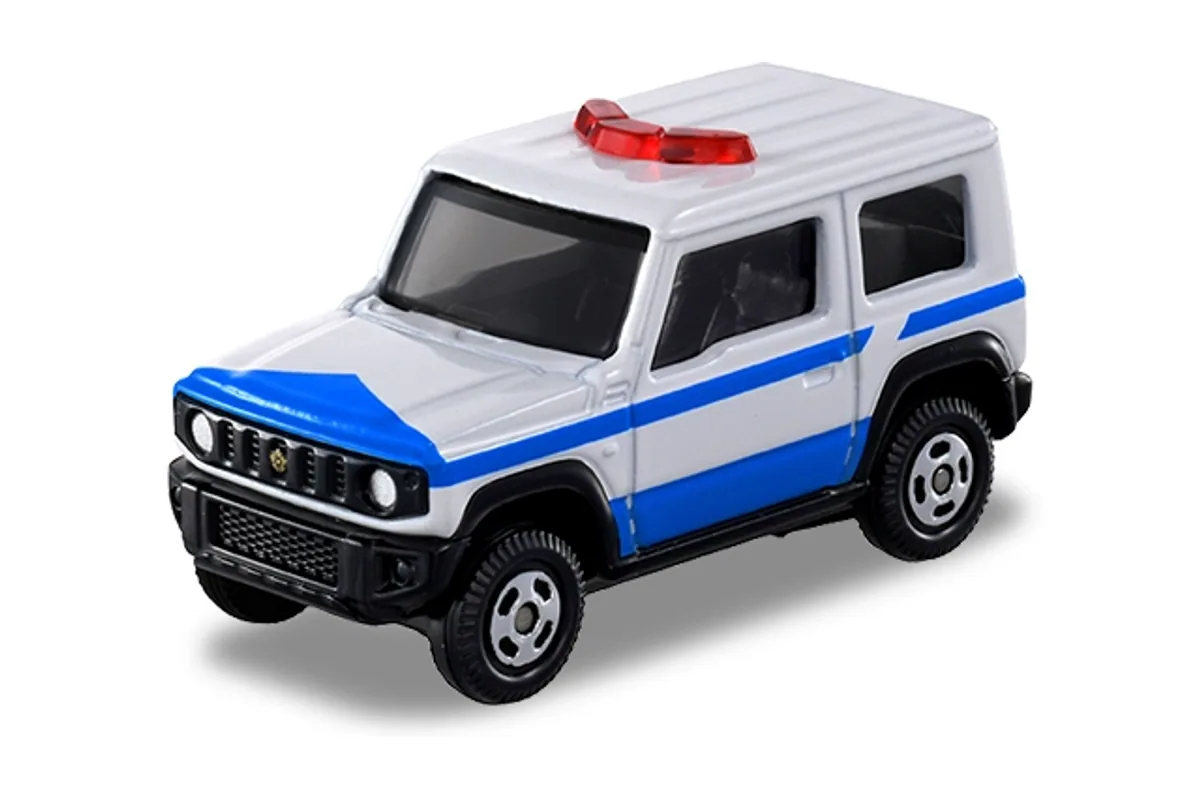 Tomica No. 99 Suzuki Jimny Multi-Purpose Disaster Response Vehicle Tomica No. 99 Suzuki Jimny Multi-Purpose Disaster Response Vehicle — photo of the real vehicle this casting is based on
