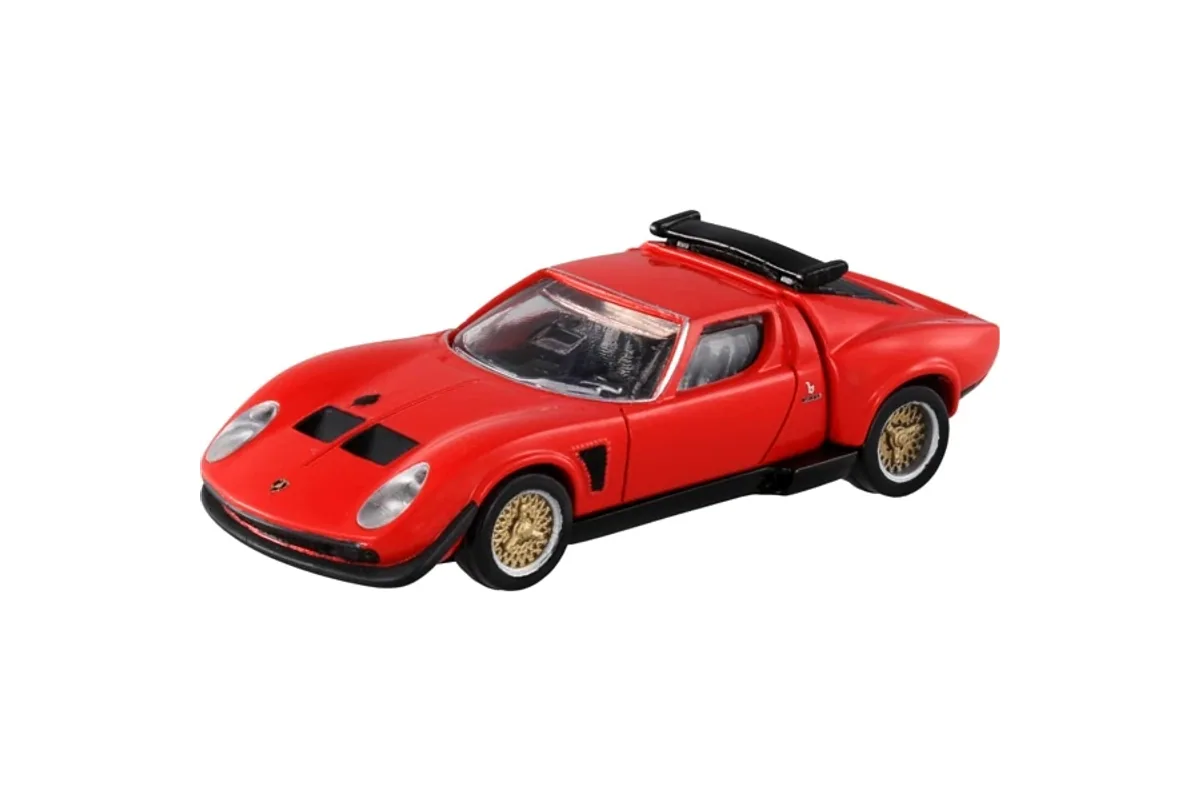 Tomica No. 05 Lamborghini Miura Jota SVR / 兰博基尼 Miura Jota SVR die-cast model — official product photo of the toy car