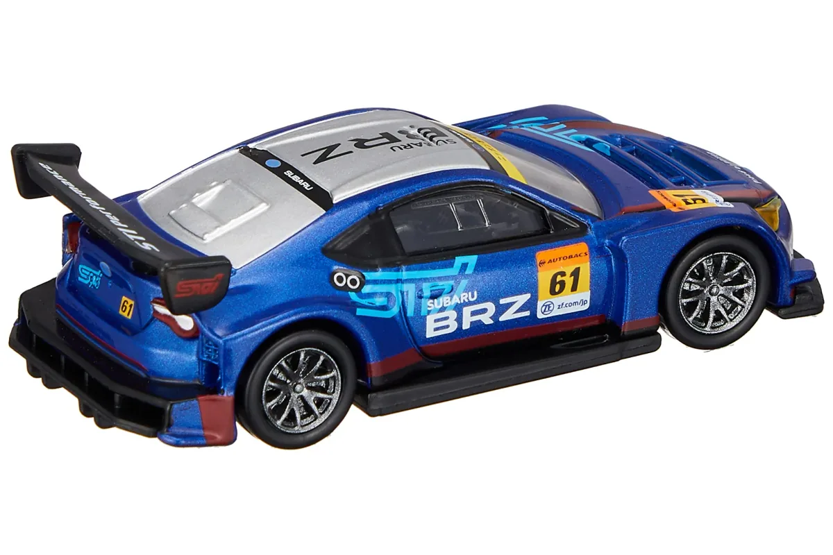 Tomica No. 18 Subaru BRZ R&D Sport / 斯巴鲁 BRZ R&D Sport die-cast model — official product photo of the toy car